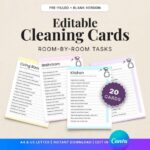 Editable ADHD Cleaning Cards